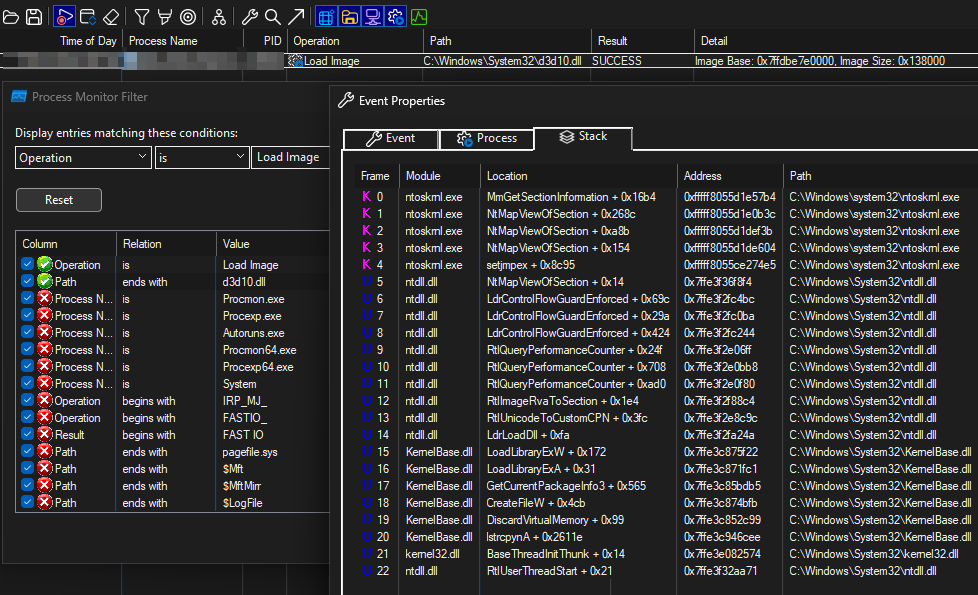Process Monitor d3d10 Load