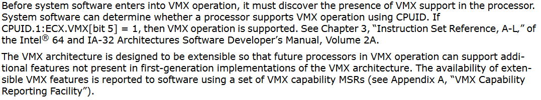 Discovering Support for VMX