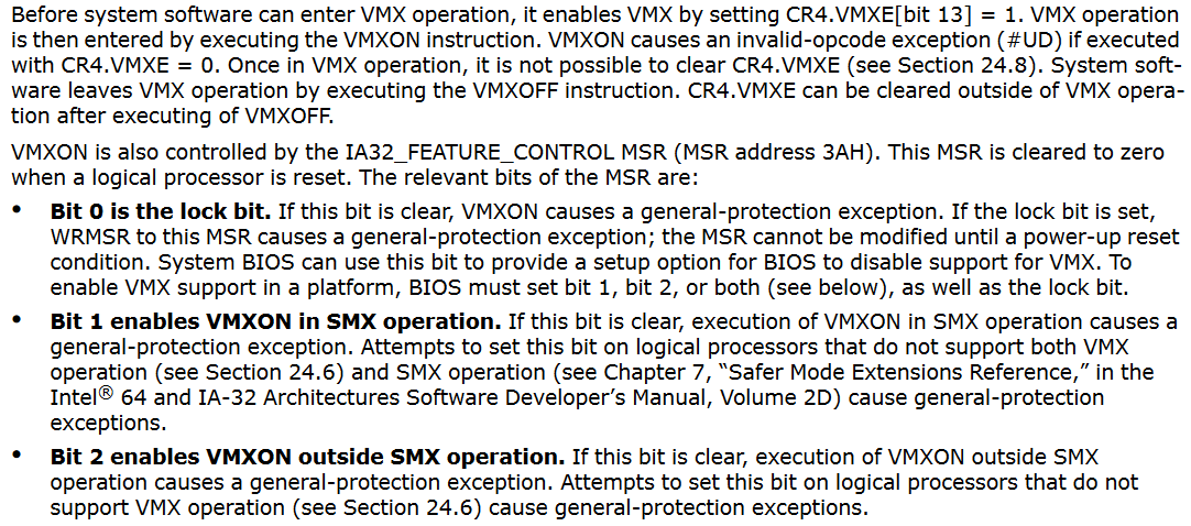 Enabling VMX Operation