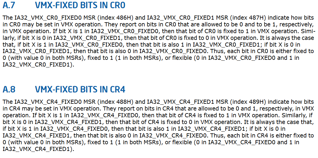 VMX-Fixed Bits